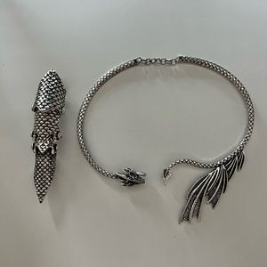 Dragon necklace and ring